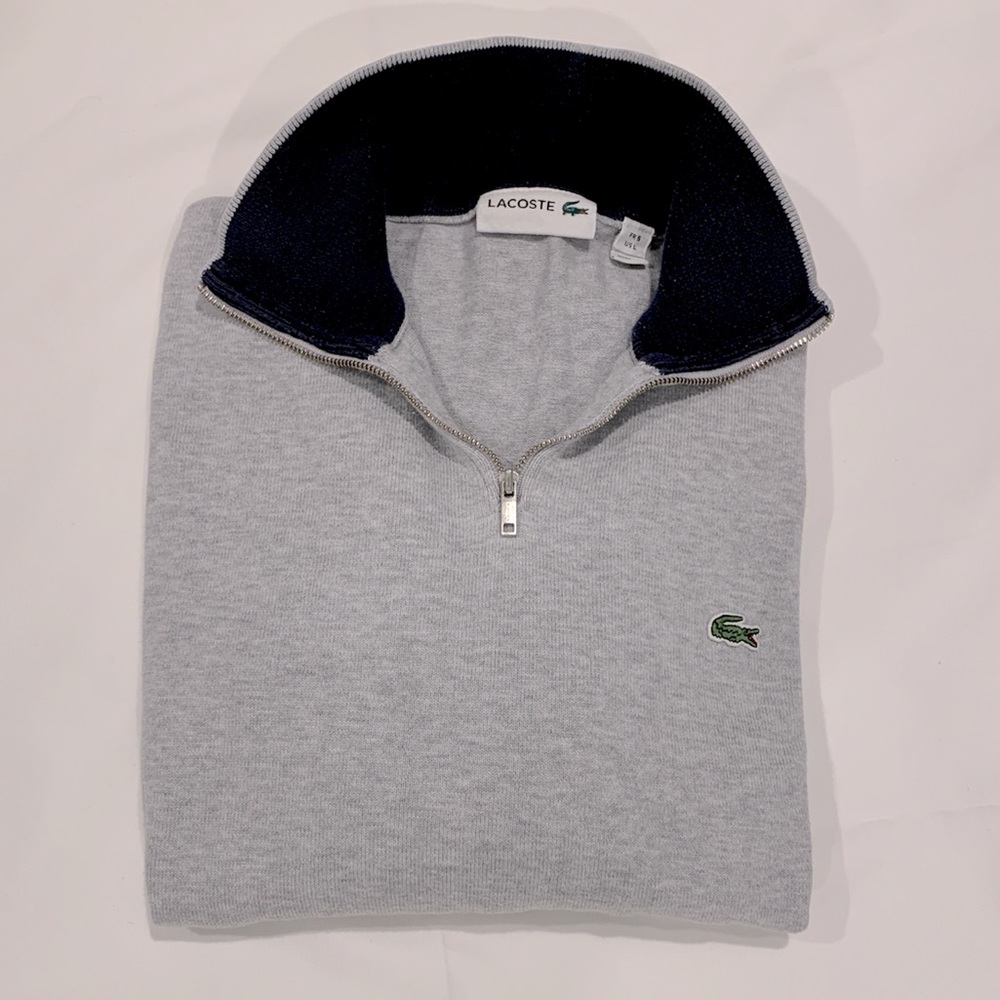 💖LACOSTE💖 Half Zip Gray Sweatshirt Large